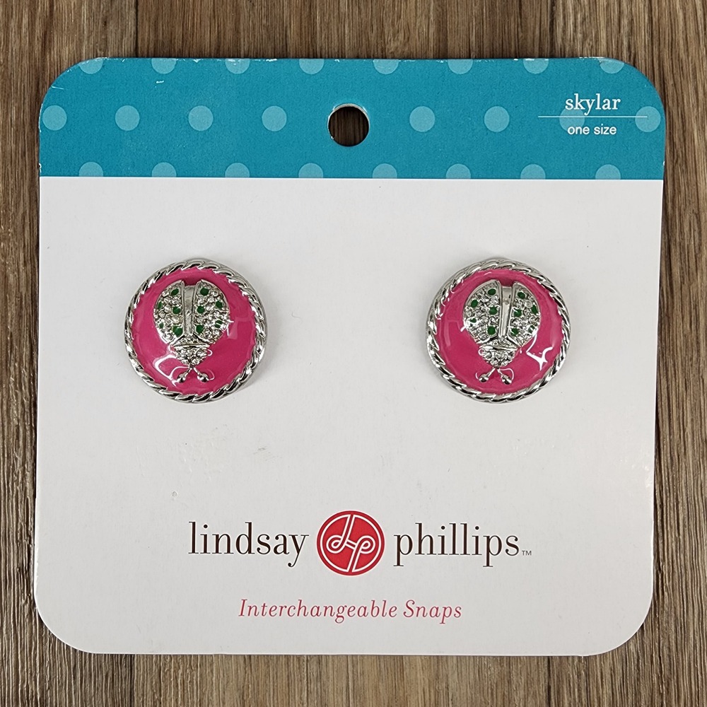 Lindsay Phillips Skylar Pink Ladybug Interchangeable Shoe Snaps Charms